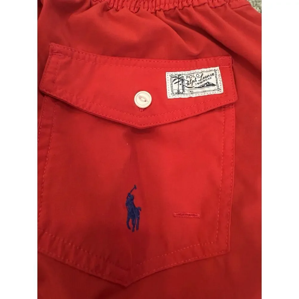 Polo Ralph Lauren logo-embroidered drawstring swim shorts Trunks Red 5.5